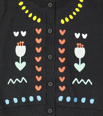 Cardigan brodé en coton et laine | Stella McCartney Kids