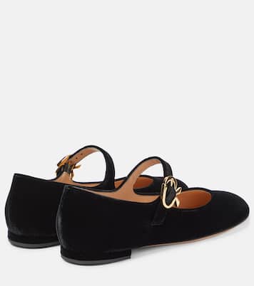 Ballerinas Mary Ribbon aus Samt | Gianvito Rossi