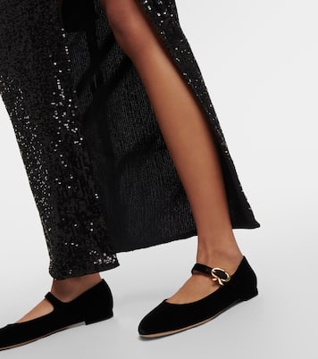 Ballerinas Mary Ribbon aus Samt | Gianvito Rossi