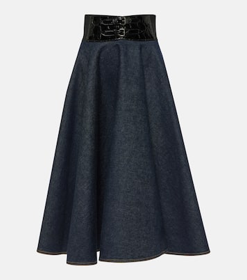 Falda midi de denim | Alaïa