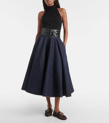 Falda midi de denim | Alaïa