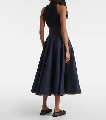 Falda midi de denim | Alaïa