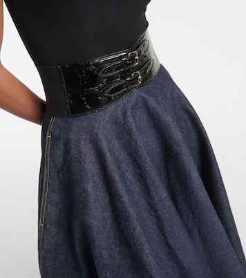 Falda midi de denim | Alaïa