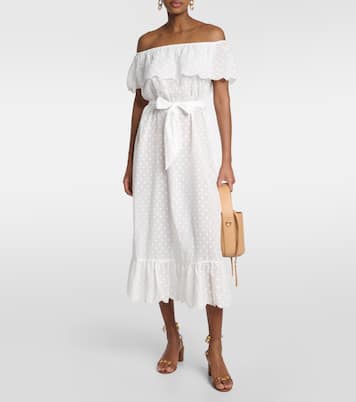 Off-Shoulder-Midikleid aus Baumwolle | Marysia