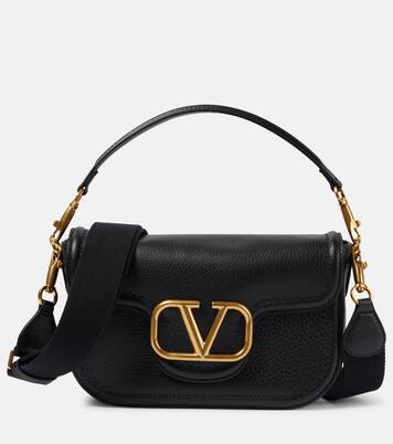Alltime leather shoulder bag in black - Valentino Garavani