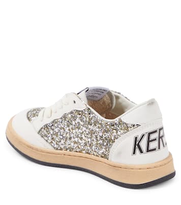 Sneakers Ball Star in pelle con glitter | Golden Goose Kids