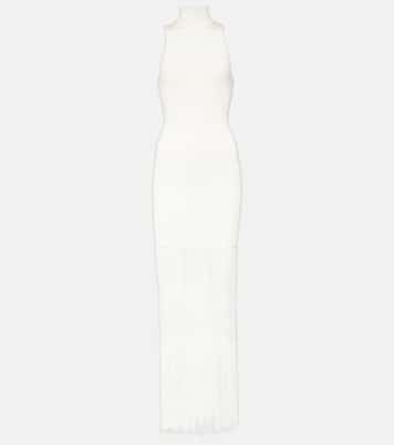 Vestido largo Zare acanalado con flecos | Khaite