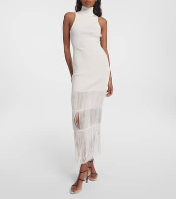 Vestido largo Zare acanalado con flecos | Khaite