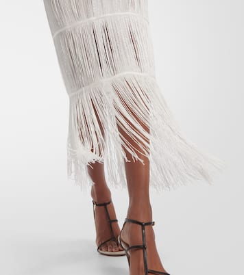 Vestido largo Zare acanalado con flecos | Khaite