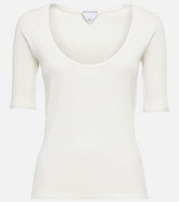 Top in jersey di misto cotone a coste | Bottega Veneta