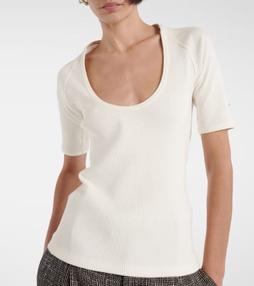 Top in jersey di misto cotone a coste | Bottega Veneta