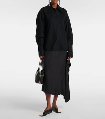 Robe chemise asymétrique en laine | Jil Sander