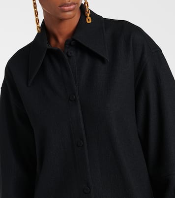 Robe chemise asymétrique en laine | Jil Sander