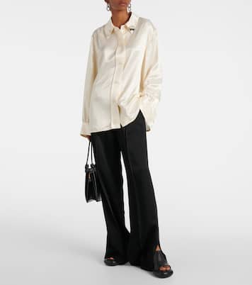 Pantaloni a gamba larga in raso | Jil Sander