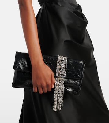 Clutch Zandra in pelle con cristalli | Jimmy Choo