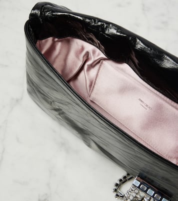 Clutch Zandra in pelle con cristalli | Jimmy Choo