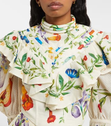 Blusa Flores in lino con stampa | Alémais