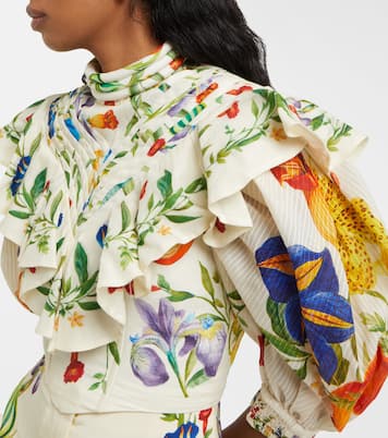 Blusa Flores in lino con stampa | Alémais