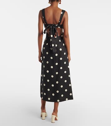 Abito midi Crush in lino a pois | Zimmermann