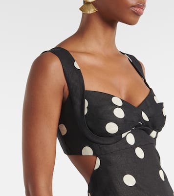 Abito midi Crush in lino a pois | Zimmermann