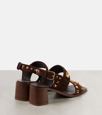 Sandales Plaster Caster Rockstud en daim | Valentino Garavani