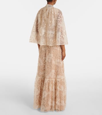 Embroidered caped gown | Self-Portrait