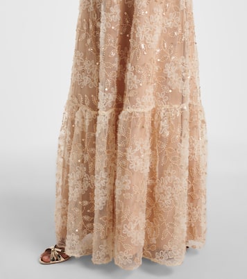 Embroidered caped gown | Self-Portrait