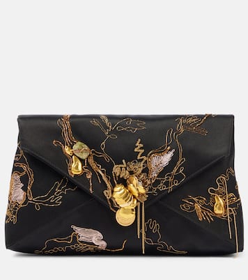 Borsa a spalla in raso con ricamo | Dries Van Noten