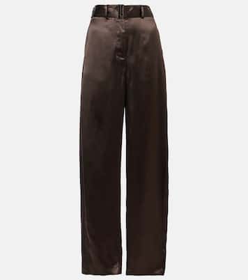 Pantaloni regular in raso di misto seta | Magda Butrym