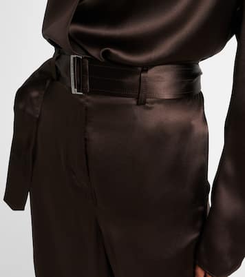 Pantaloni regular in raso di misto seta | Magda Butrym
