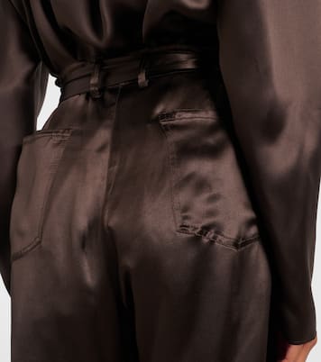 Pantaloni regular in raso di misto seta | Magda Butrym