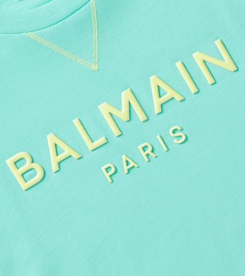 Camiseta en jersey de algodón con logo | Balmain Kids