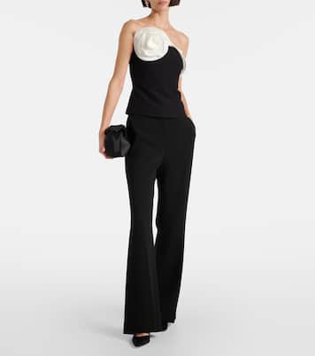 Top de crepé sin tirantes con volantes | Roland Mouret