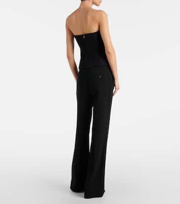 Top de crepé sin tirantes con volantes | Roland Mouret