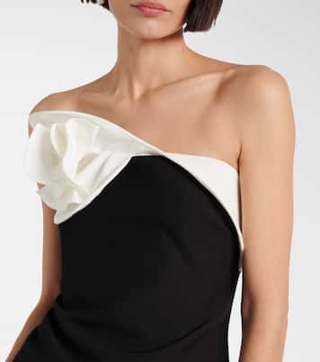 Top de crepé sin tirantes con volantes | Roland Mouret