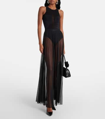 Body asimétrico de satén semitransparente | Wolford