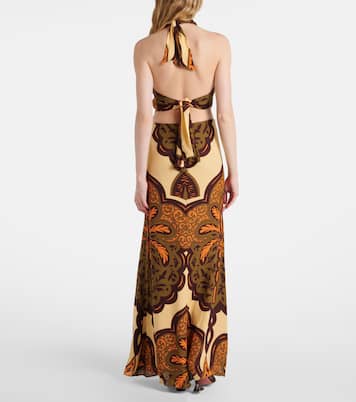 Halterneck printed silk maxi dress | Johanna Ortiz
