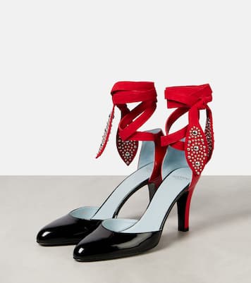 Escarpins Foliefoliage 85 en daim et cuir | Valentino Garavani