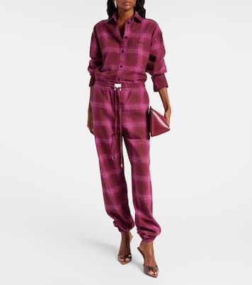 Pantalon de survêtement en coton à carreaux | The Attico