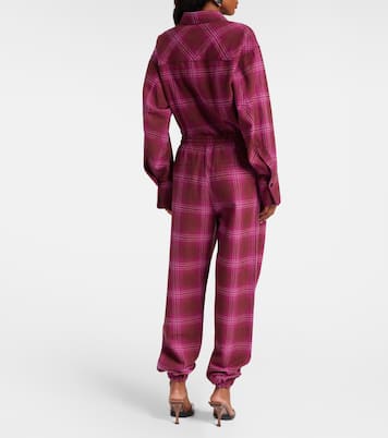 Pantalon de survêtement en coton à carreaux | The Attico