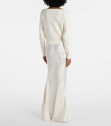 Jersey en mezcla de algodón y seda | Victoria Beckham