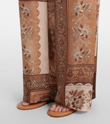 Pantalones rectos Lucky de seda estampados | Zimmermann