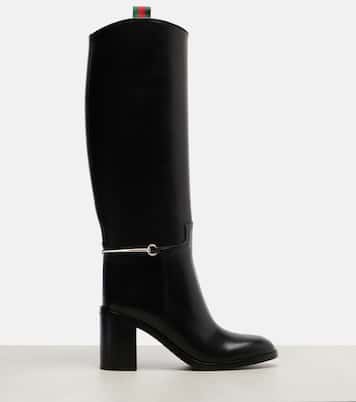 Botas altas de piel con Horsebit  | Gucci