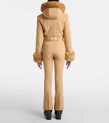 Vita faux fur-trimmed down ski jumpsuit | Goldbergh