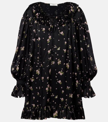 Gathered silk charmeuse minidress | Chloé