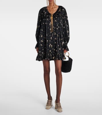 Gathered silk charmeuse minidress | Chloé
