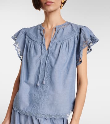 Effie lace-trimmed cotton top | Ulla Johnson