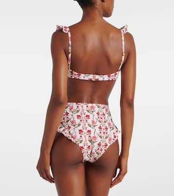 Kiwi floral bikini top | Agua by Agua Bendita