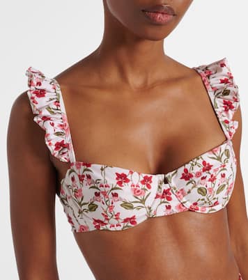 Kiwi floral bikini top | Agua by Agua Bendita