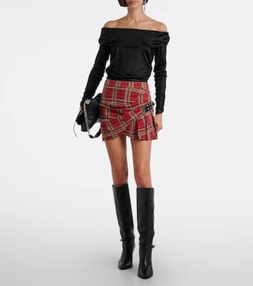 Gisen belted plaid cotton miniskirt | Isabel Marant